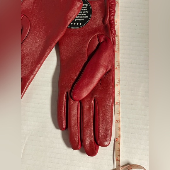 NEIMAN MARCUS WOMEN LEATHER RED GLOVES SIZE S - Picture 4 of 11